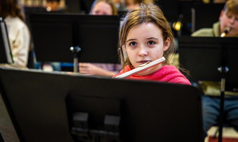 Students in a music class